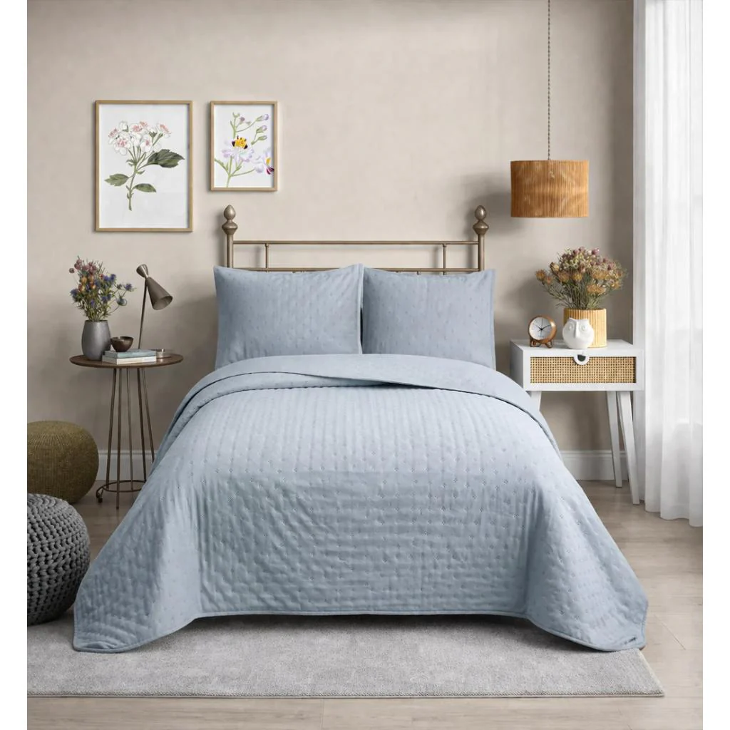Cubrecama Quilt Reversible 2 Plazas Queen Deluxe Grey Martiné