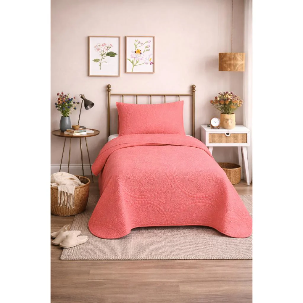 Cubrecama Quilt Reversible 1.5 Plazas Wonder Coral Martiné