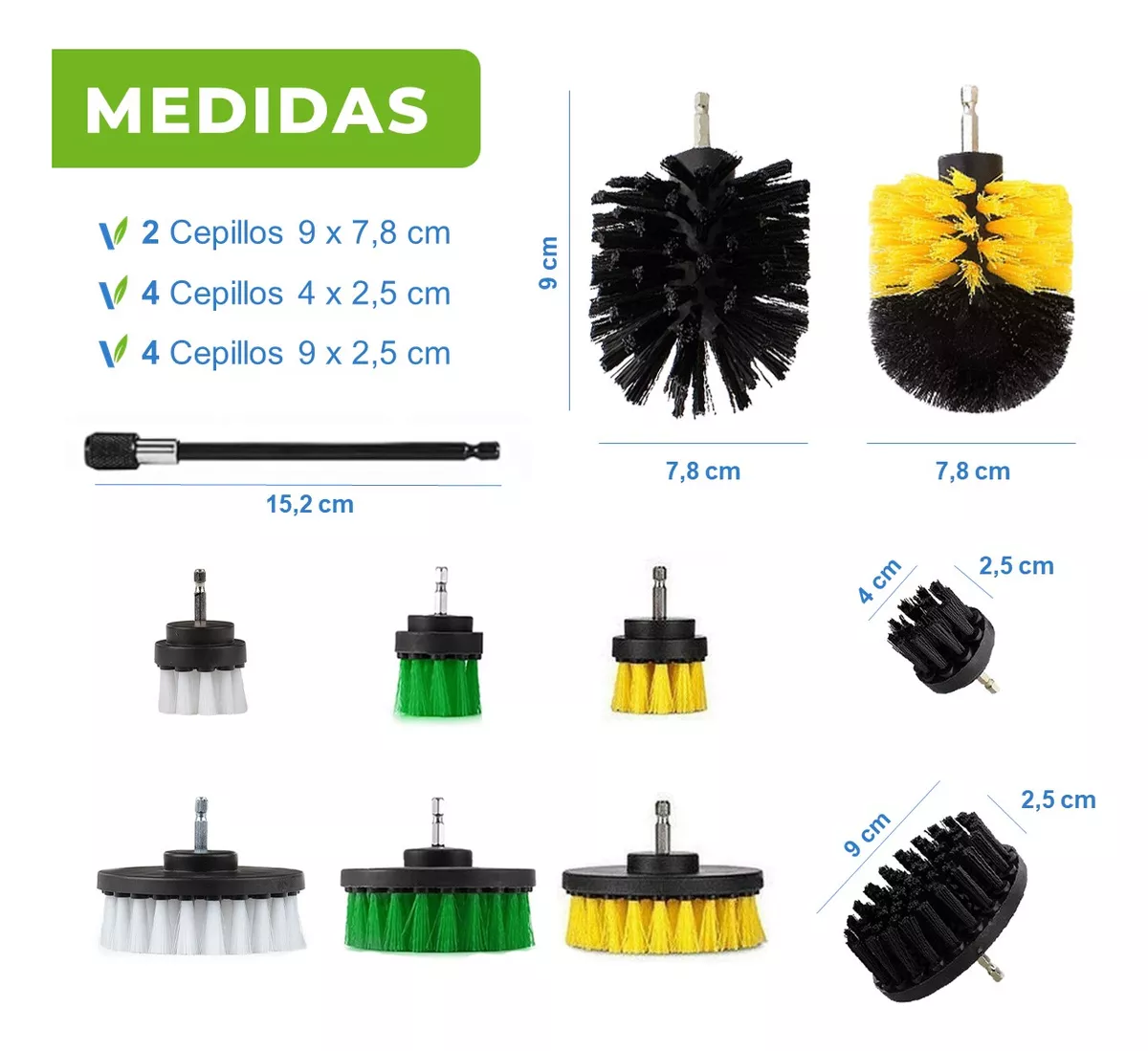 Set 10 Cepillos Limpieza. Auto Hogar Y Tapiz, Para Taladro - Image 5