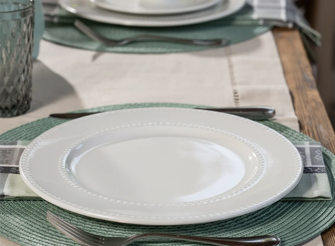 Set 4 Platos Grandes de Porcelana blanca de alta resistencia. - Image 4