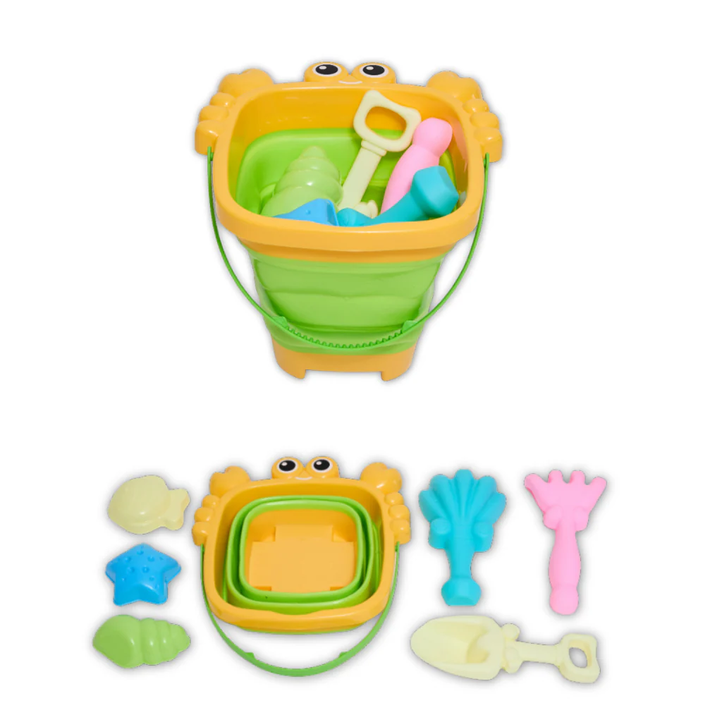 Set Balde Plegable de Cangrejo con 2 Herramientas y 4 Moldes de Playa - Image 7