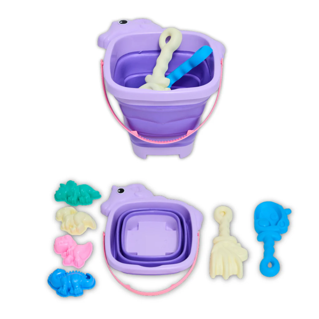 Set Balde Plegable de Unicornio con 2 Herramientas y 4 Moldes de Playa - Image 4