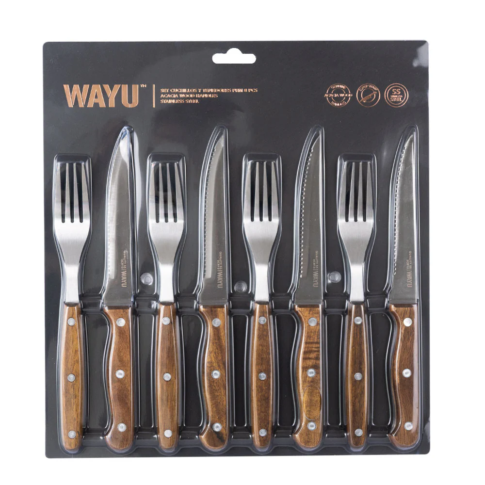 Set Cuchillos Y Tenedores Prm 8 Pcs Wayu