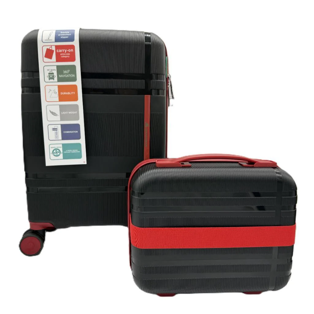 Set Maleta De Cabina 40L+ Neceser Black/Red Marksman - Image 4