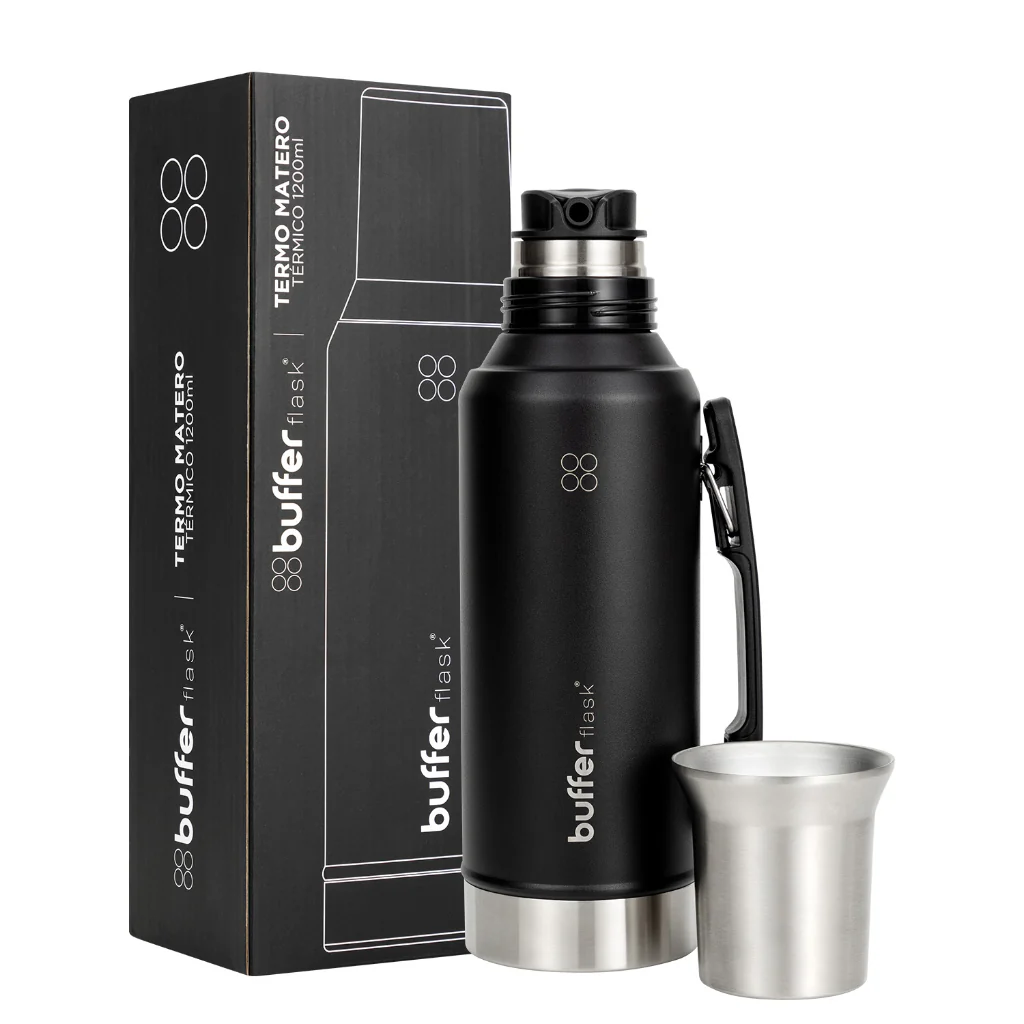 Set Matero 1,2Lt  Fitz Roy 2 Acero Inoxidable Negro