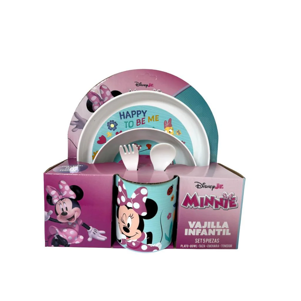 Set Vajillería Infantil 5 Piezas Minnie