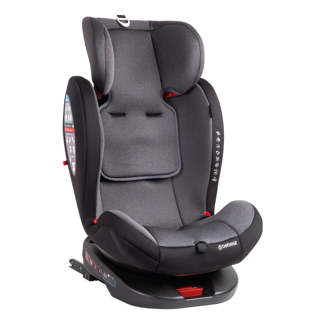 Silla de Auto Convertible 360° Isofix Saturn Gris - Image 4