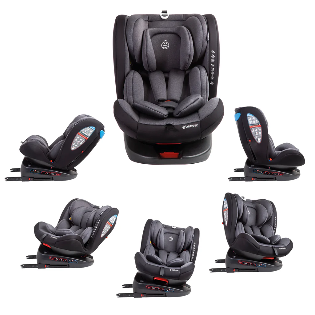 Silla de Auto Convertible 360° Isofix Saturn Gris - Image 5