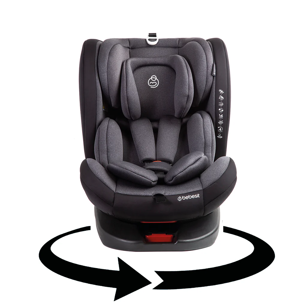 Silla de Auto Convertible 360° Isofix Saturn Gris - Image 6