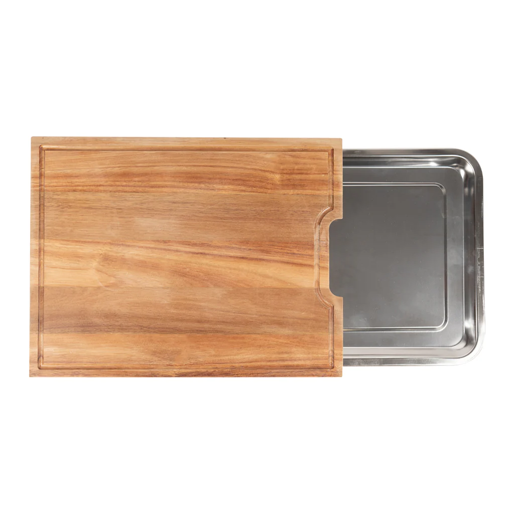 Tabla de Asado Acacia Con Bandeja Metálica 41,5 x 32 cm - Image 3