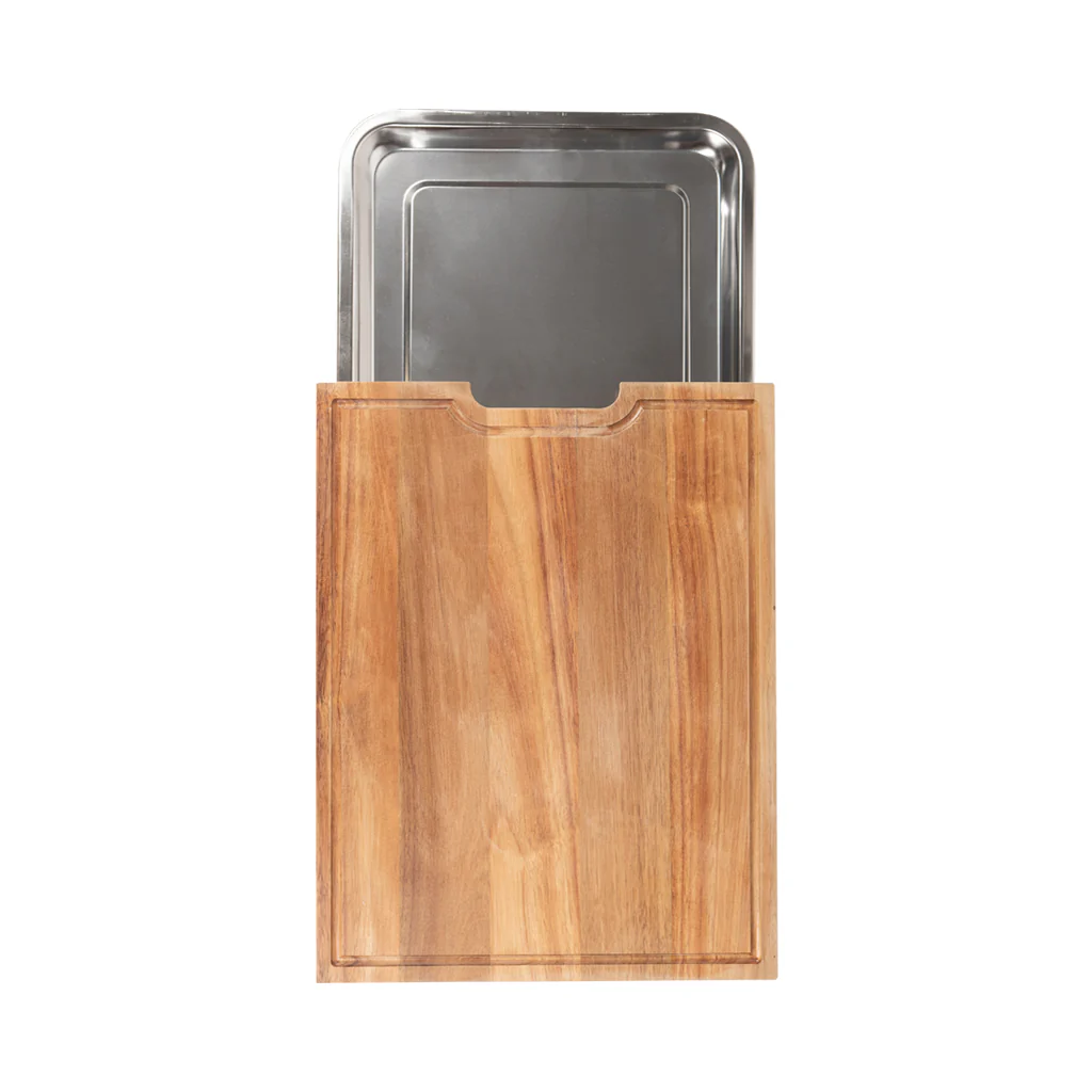 Tabla de Asado Acacia Con Bandeja Metálica 41,5 x 32 cm - Image 4