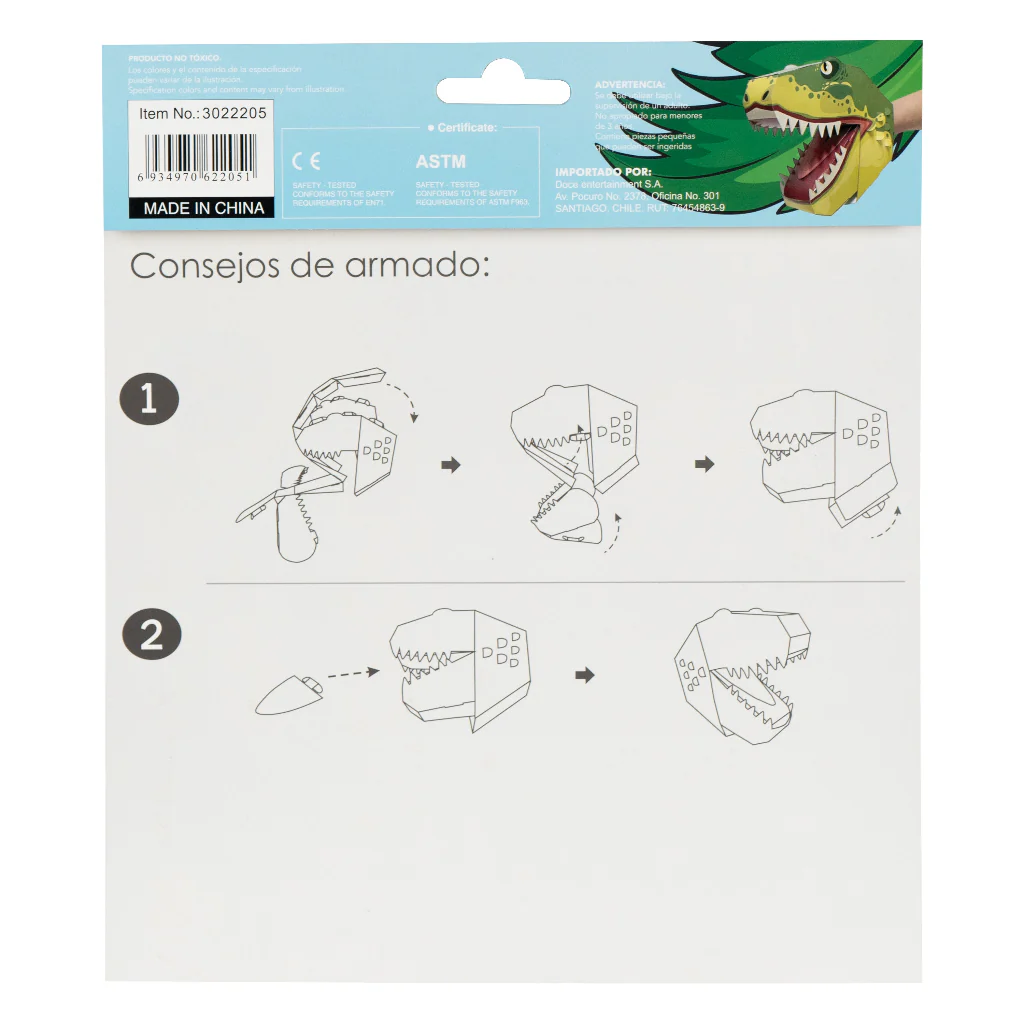 Títere De Mano 3D Dinosaurio Para Armar - Image 5