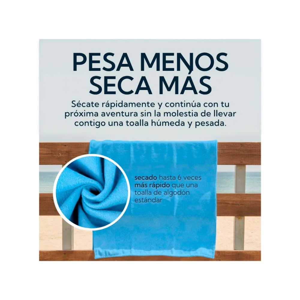 Toalla Microfibra Suede 60x120 cm Azul Pro Outdoor - Image 2