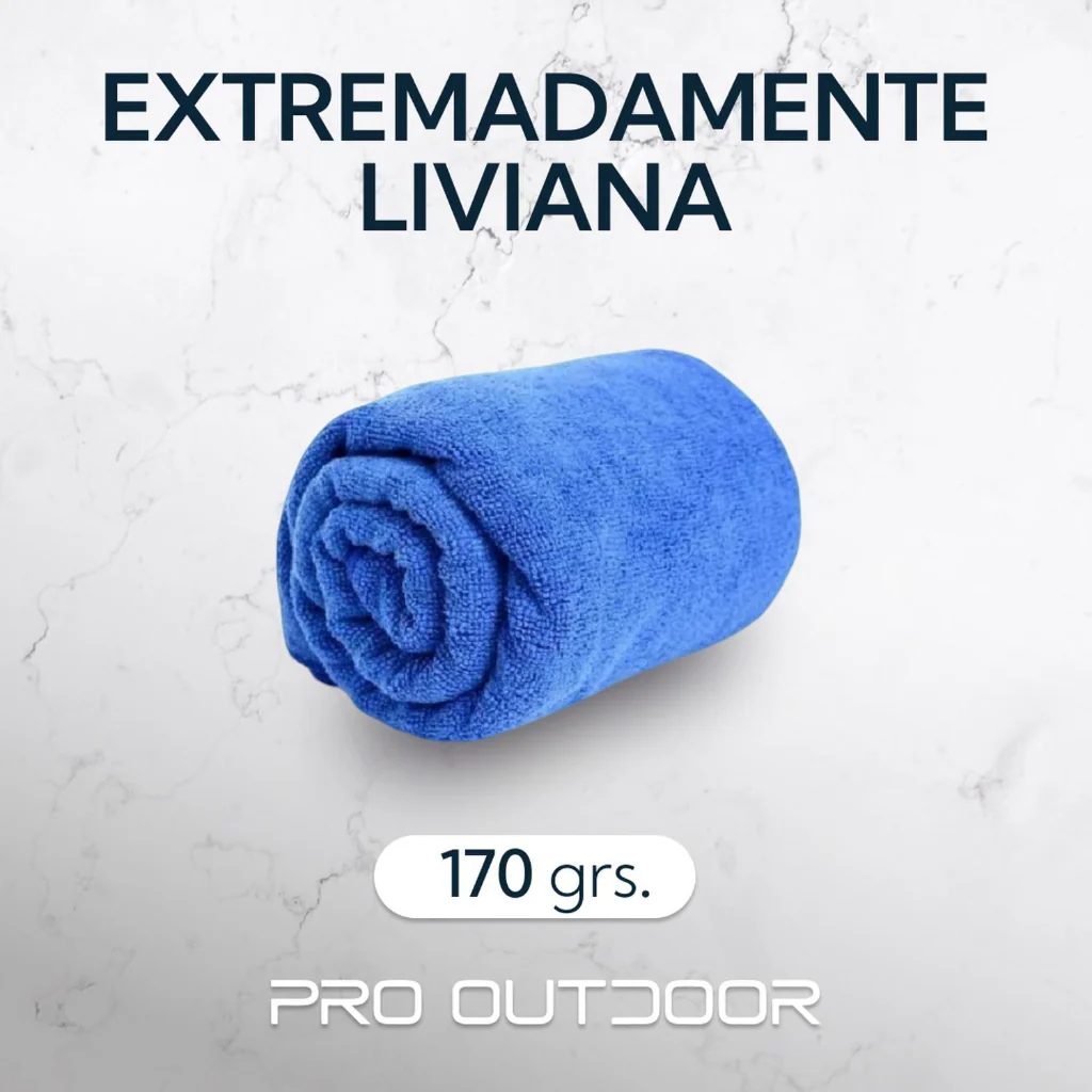 Toalla Microfibra Terry 60x120 cm Azul Pro Outdoor - Image 4