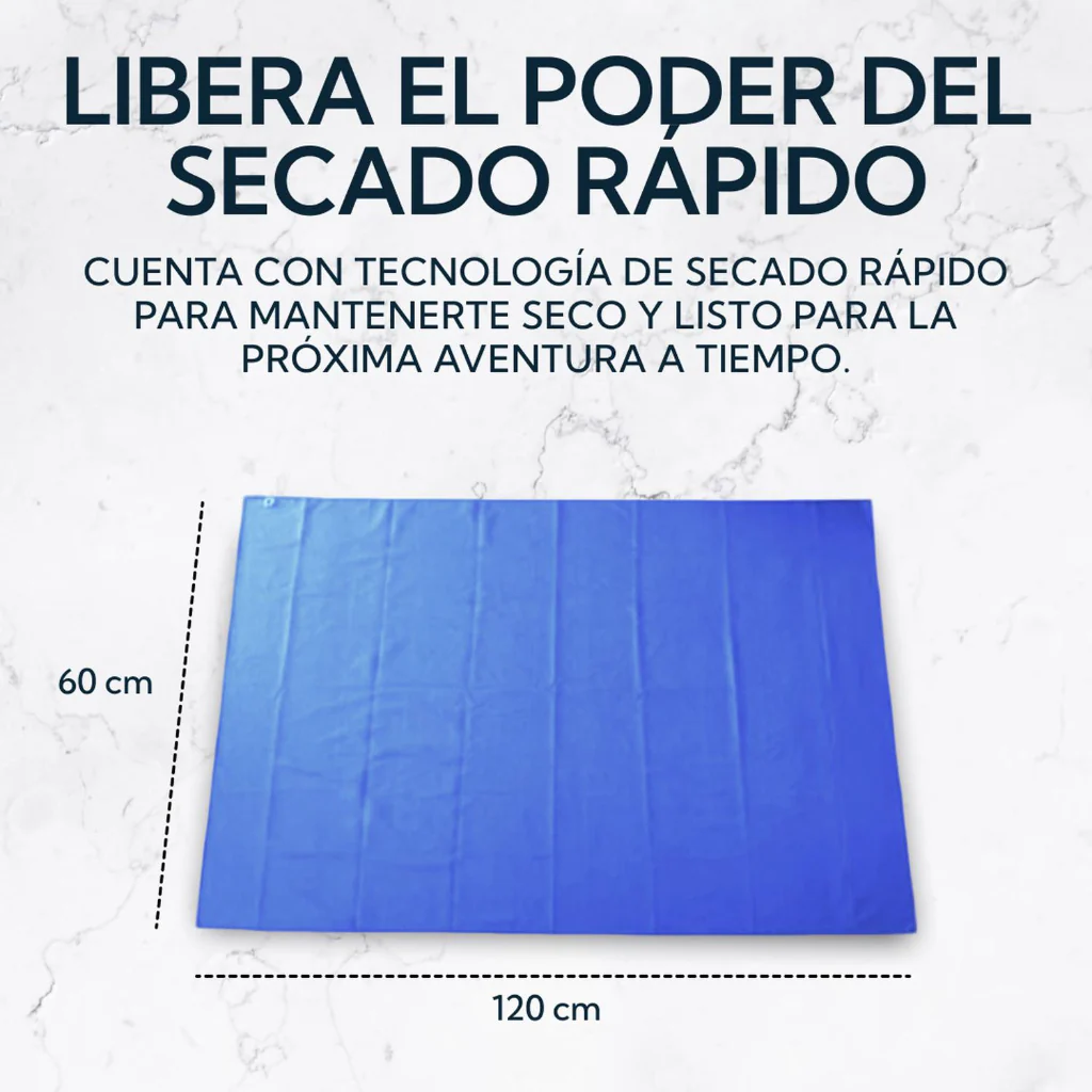 Toalla Microfibra Terry 60x120 cm Azul Pro Outdoor - Image 5