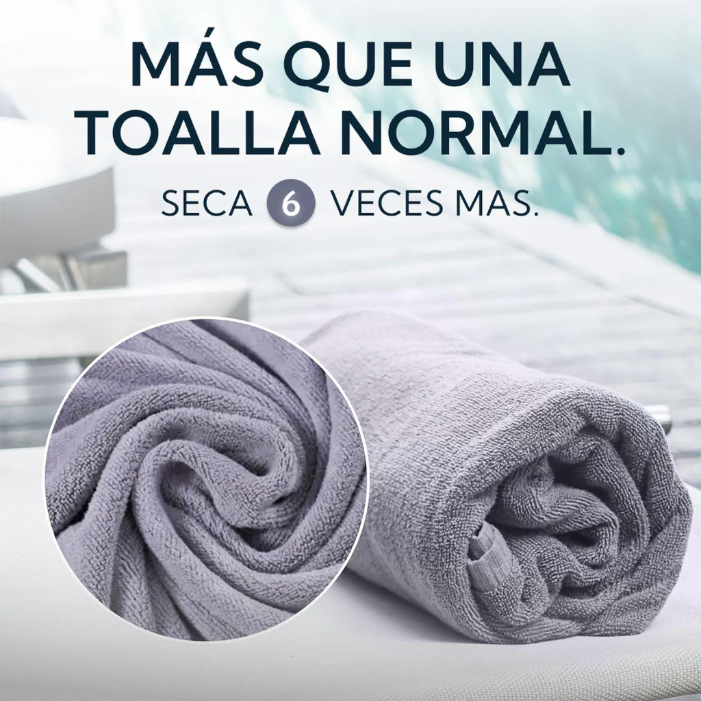 Toalla Microfibra Terry 60x120 cm Gris Pro Outdoor