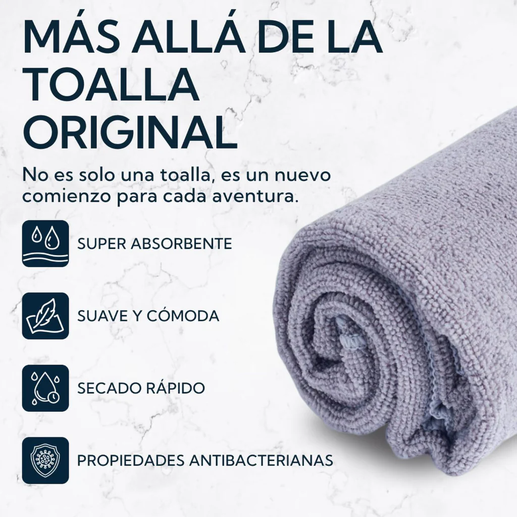 Toalla Microfibra Terry 60x120 cm Gris Pro Outdoor - Image 2