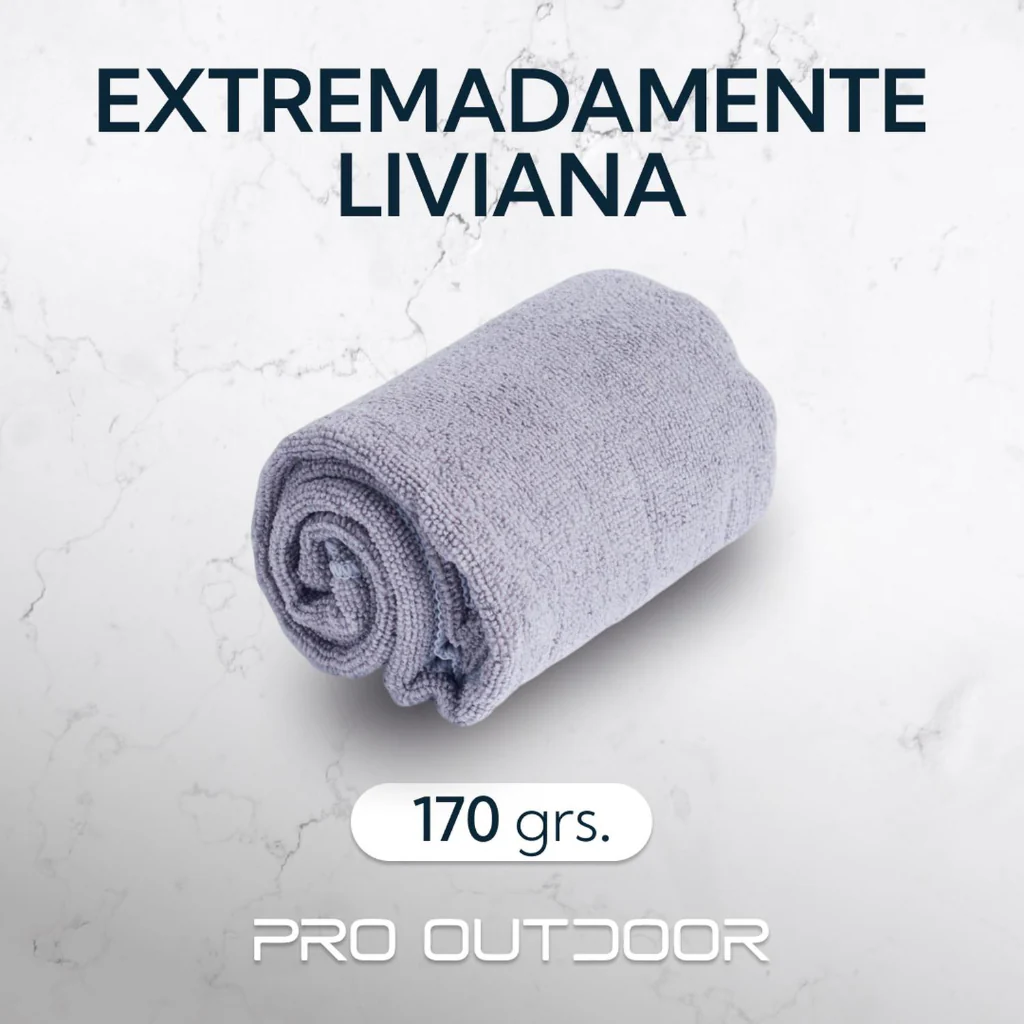 Toalla Microfibra Terry 60x120 cm Gris Pro Outdoor - Image 4