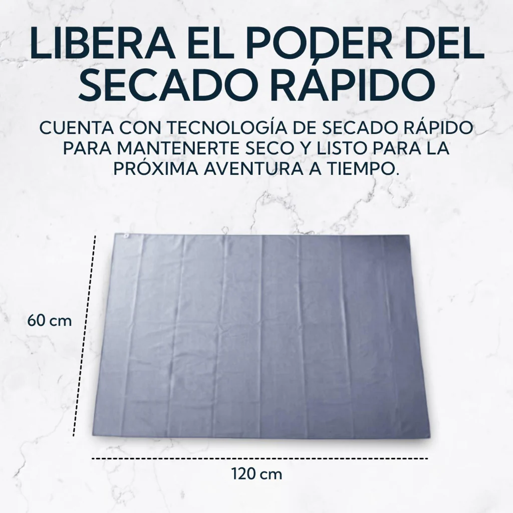 Toalla Microfibra Terry 60x120 cm Gris Pro Outdoor - Image 5