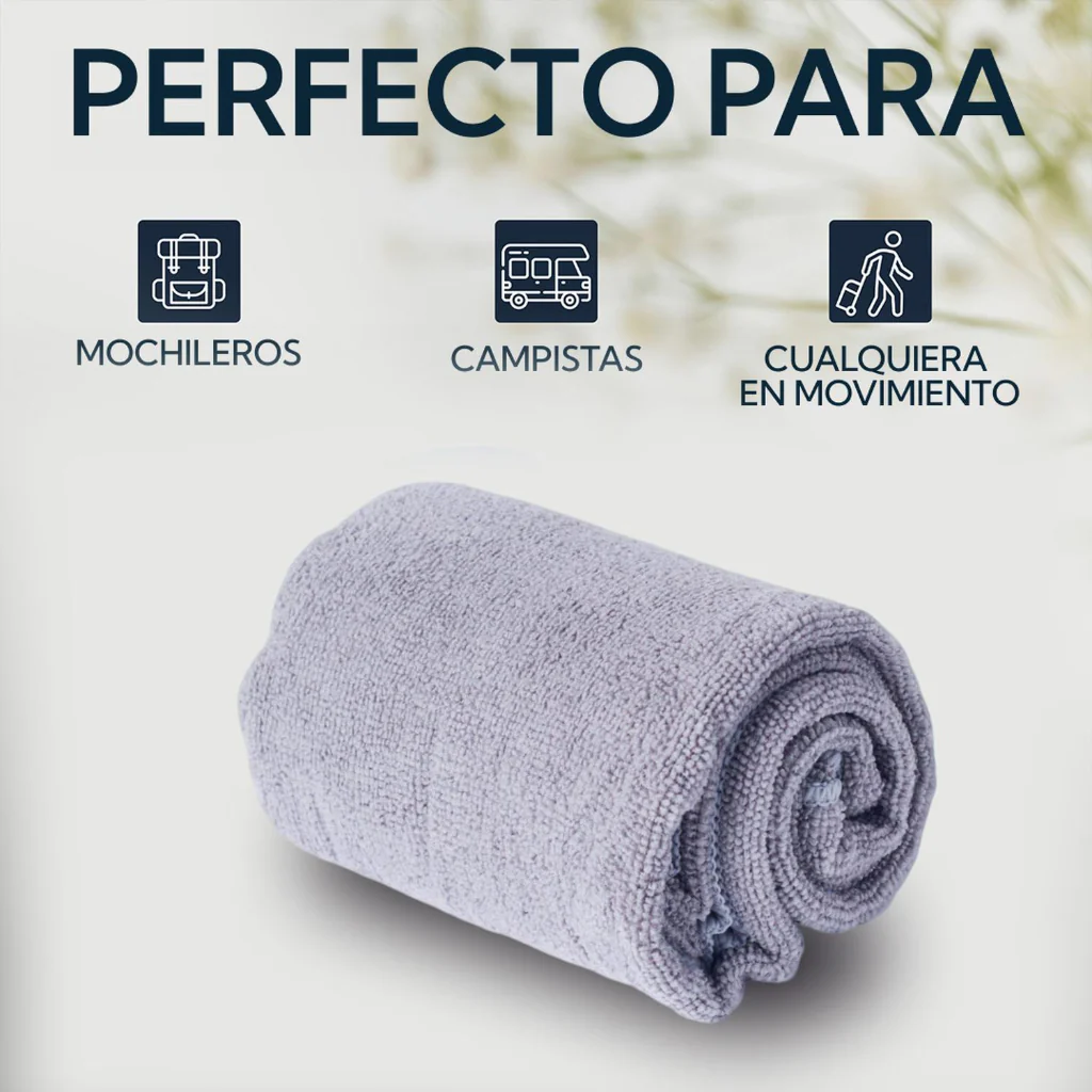 Toalla Microfibra Terry 60x120 cm Gris Pro Outdoor - Image 6