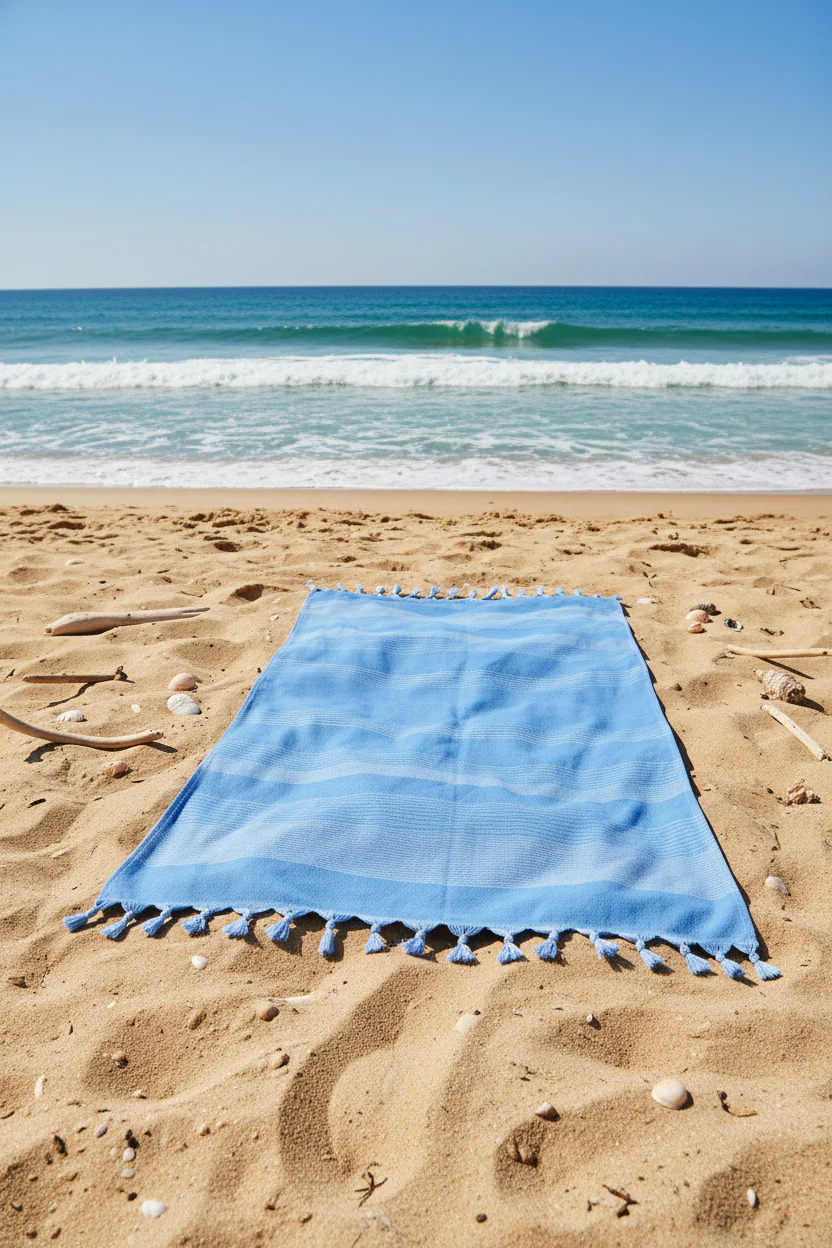Toalla Playa Turca 80x160Cm Azul