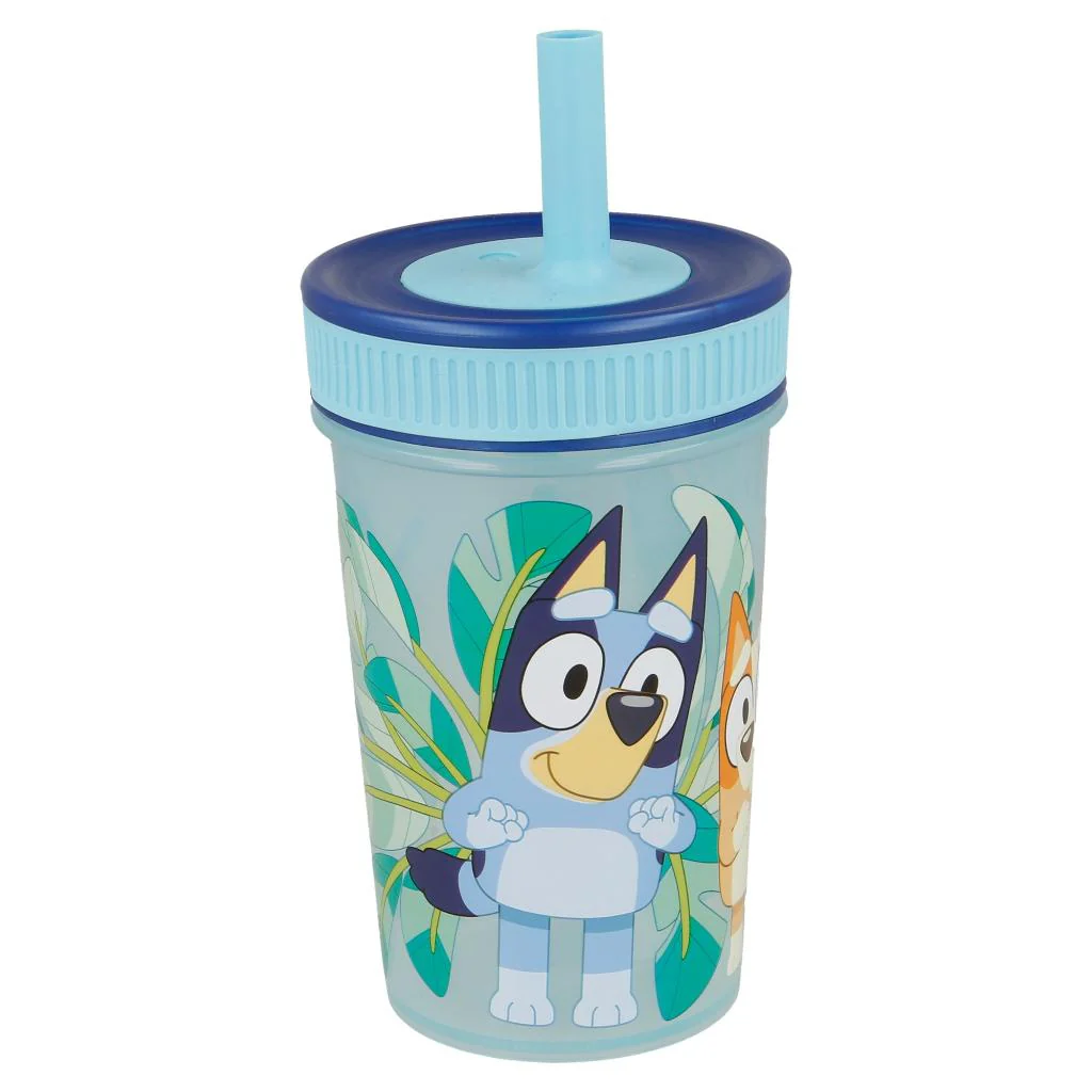 Vaso Antiderrame con Bombilla y Tapa Bluey