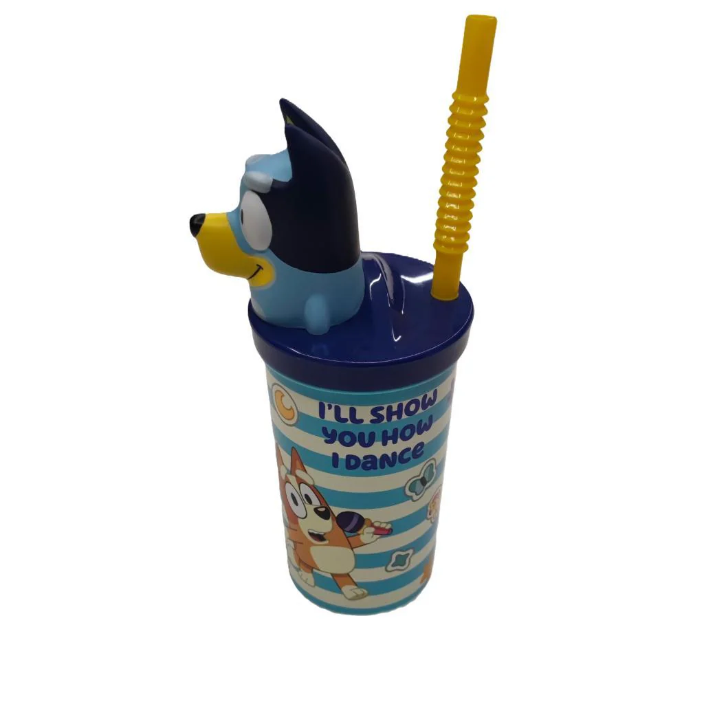 Vaso Infantil Con Bombilla Y Figura 3D Bluey 360 Ml - Image 2