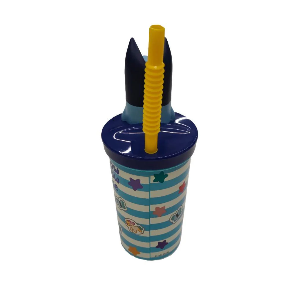 Vaso Infantil Con Bombilla Y Figura 3D Bluey 360 Ml - Image 3