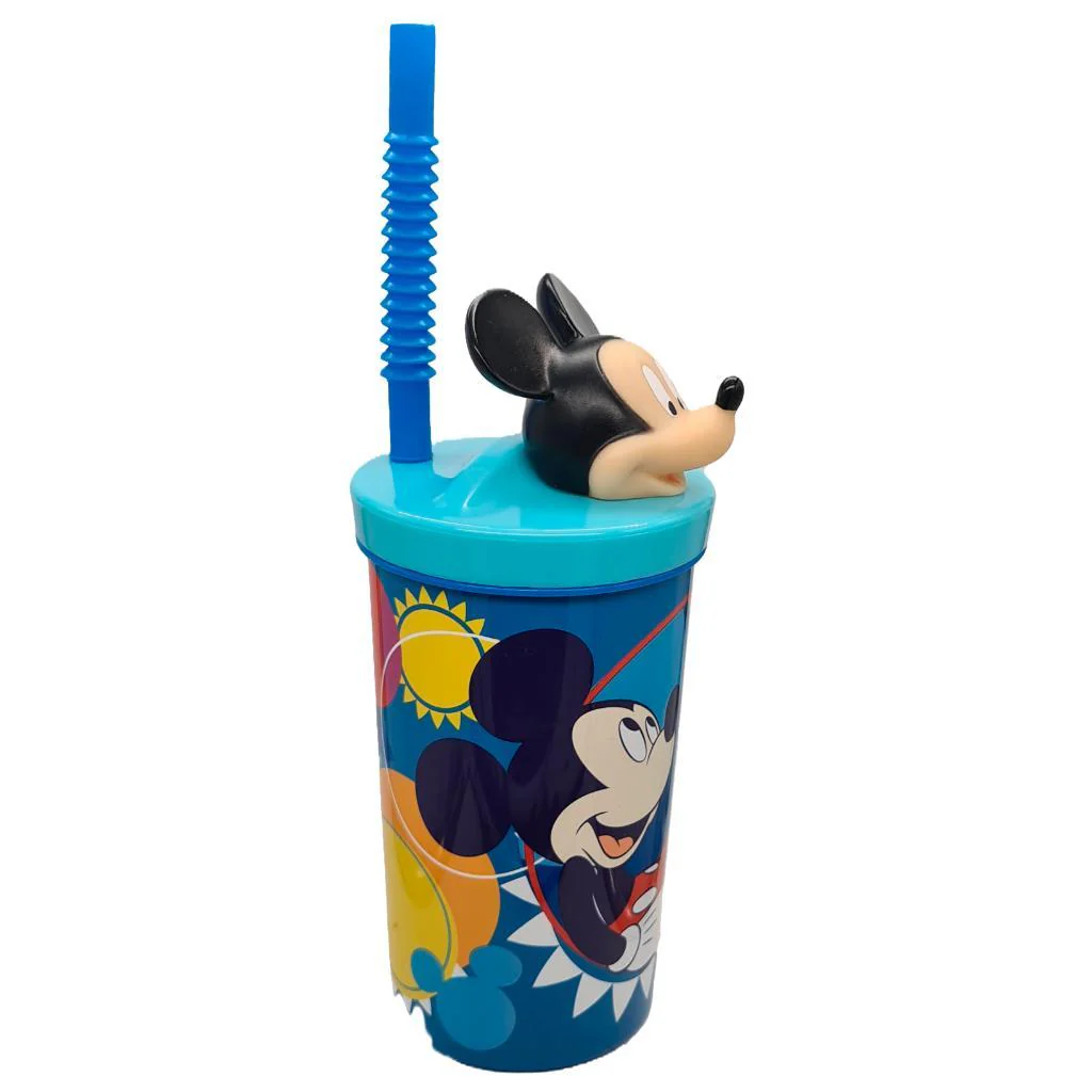 Vaso Infantil Con Bombilla Y Figura 3D Mickey 360 Ml - Image 2
