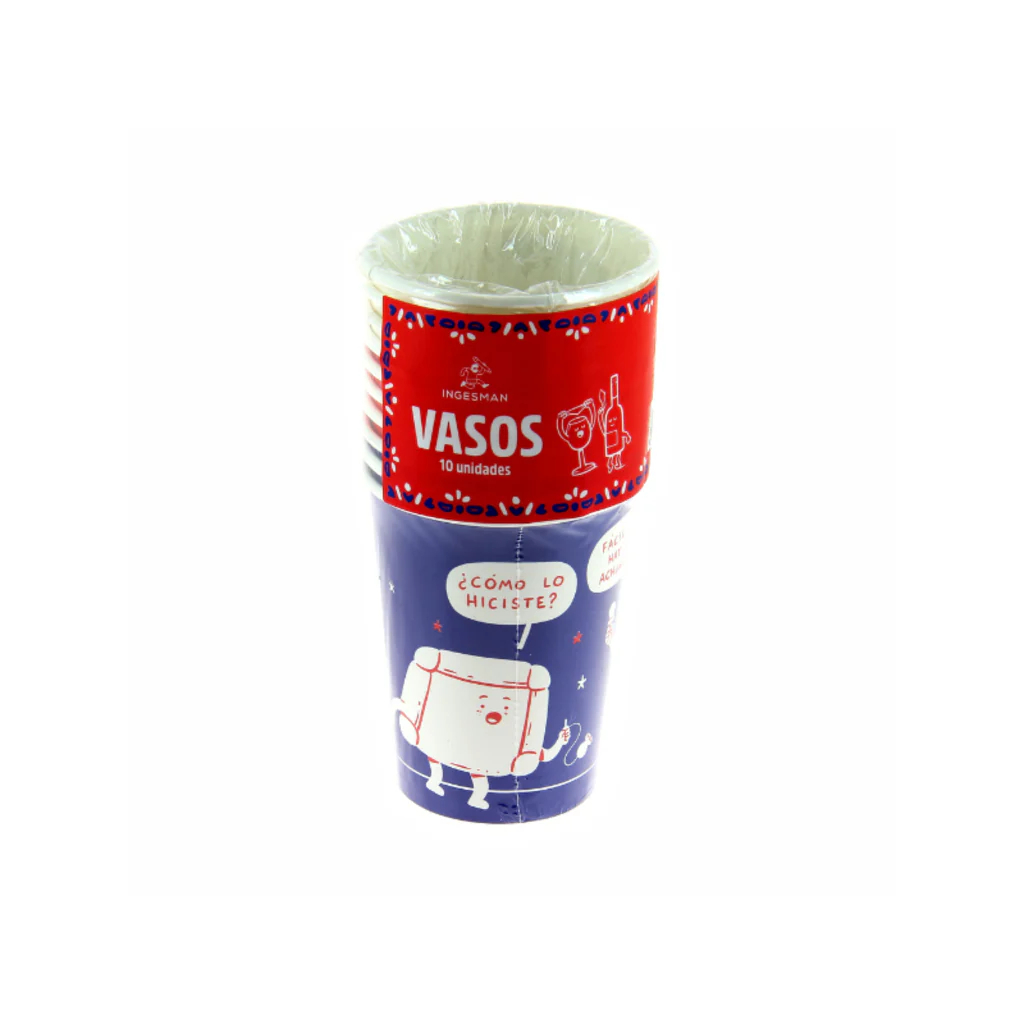 Set de 10 Vasos de Cartón Dieciochero Ingesman 266ml - Image 5