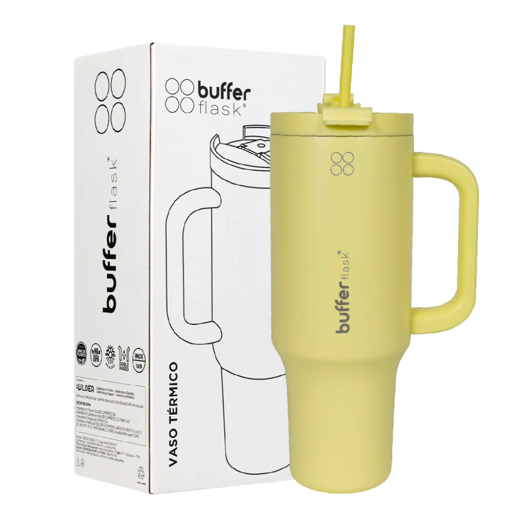 Vaso Termico Mug Buffer Bora Bora 1,2 Lt Acero Inoxidable Frio Y Calor Lemon - Image 4