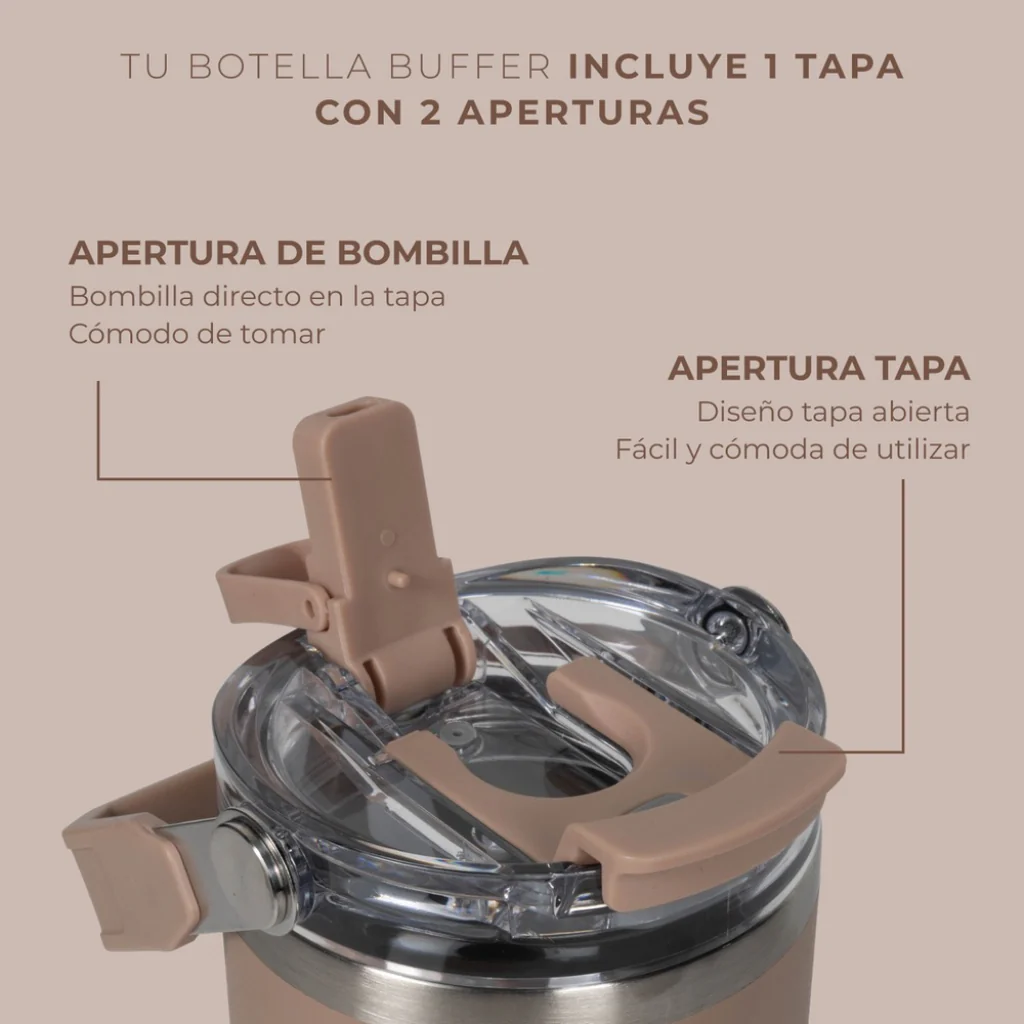 Vaso Tumbler Mug Buffer 800ml Cusco Acero Inoxidable Térmico Toffee - Image 3